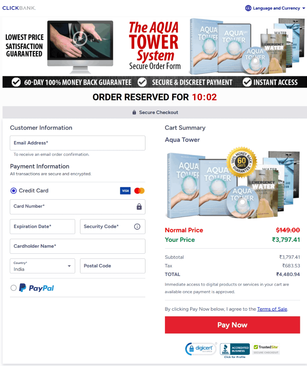 Aqua Tower-Secure-Checkout